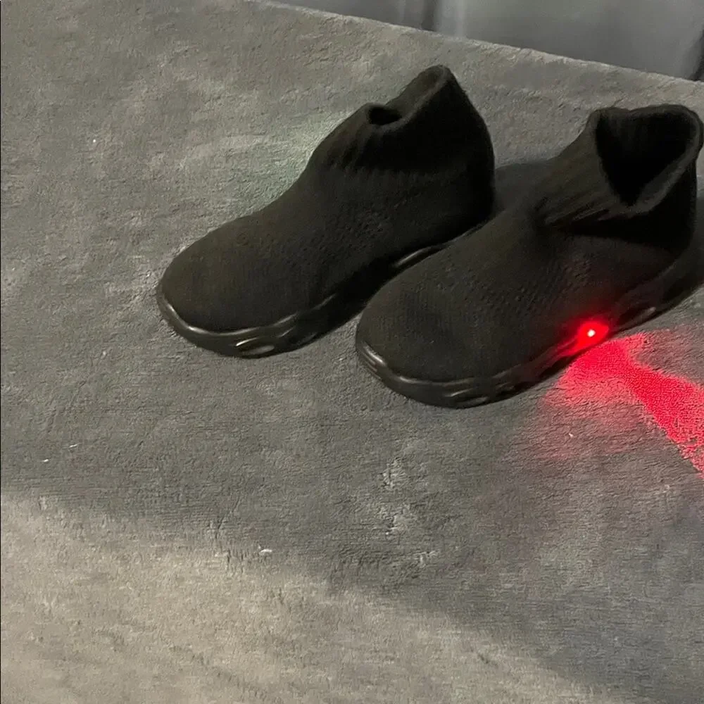 Black Knit Sock Sneakers for Baby & Walker light up shoes NWOT